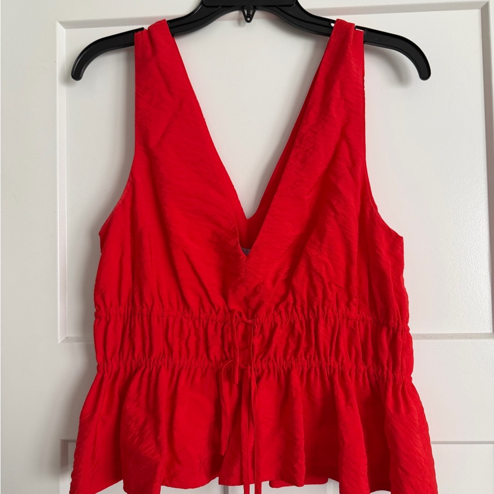 ANTONIO MELANI Red V-Neck Tank Top